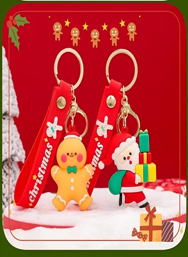 IndusBay® 2 pcs Merry Christmas Theme Cute Keychain Bag Keychain Key Holder Christmas Party Gift Giveaways Pendants Key Chain Gifts, Multicolor - Image 4